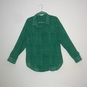 Coldwater Creek Green polkadot button-down